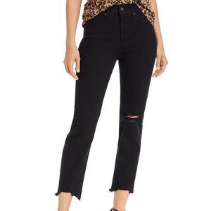 LEVI'S 724 Women's High-rise Cropped Straight-leg Jeans In Black Pixel